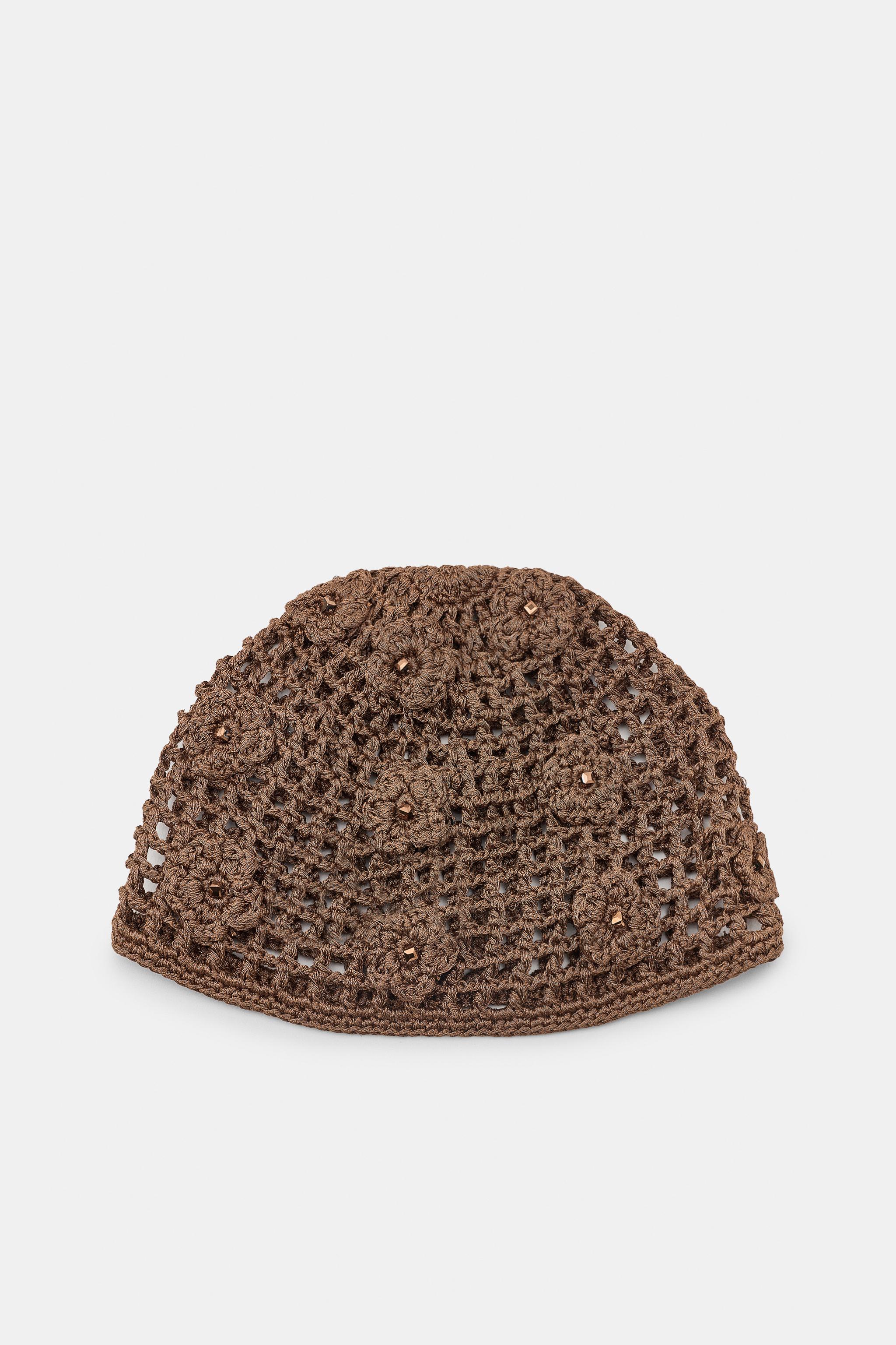 BONNET CALOT CROCHET FLEURS FANTAISIE